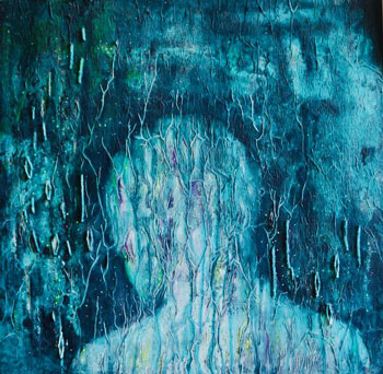 I feel blue paintings by Maher Diab