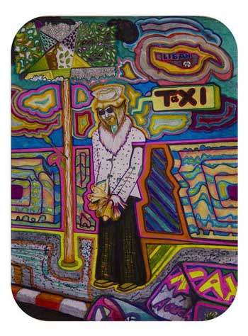 PIPI SURE LE TAXI drawings by Maher Diab