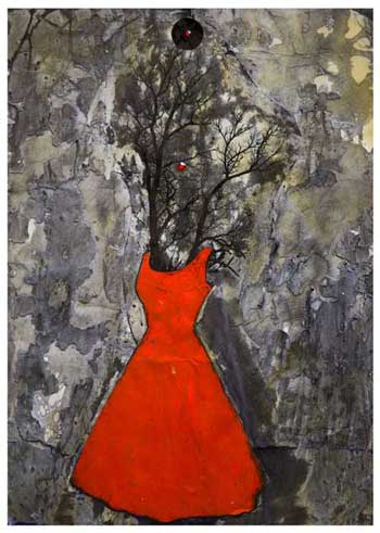 TREE IN RED drawings by Maher Diab